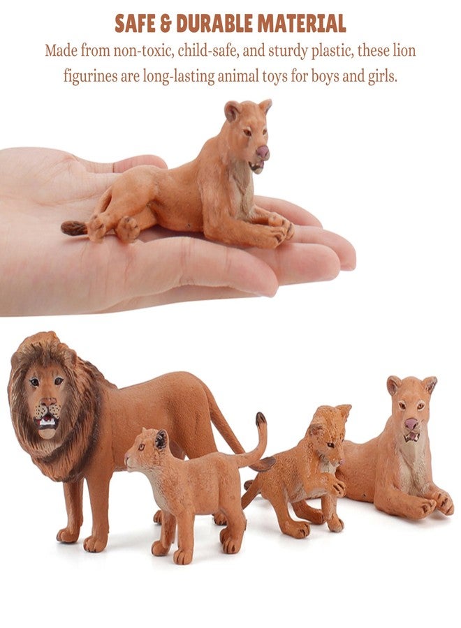 MALLEXO Wildlife Lion Animals Toy for Kids | 6 PCS Realistic Safari Sher Animal Toys Lion Family Action Figurine Model Playset for Boys & Girls Birthday Gifts for Children Education | Decoration Items - Image 3